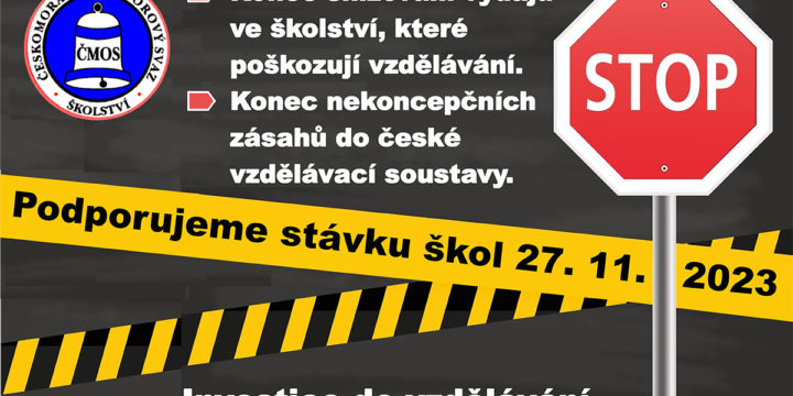 SŠUM podporuje dnešní stávku škol // 27. 11. 2023